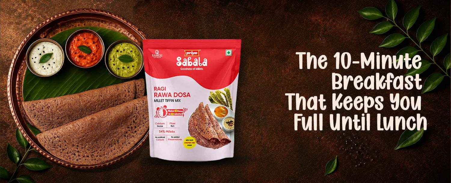 Ragi Rawa Dosa:The 10-Minute Breakfast That Keeps You Full Until Lunch